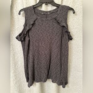 Women's Gray Ruffle Sleeve Top